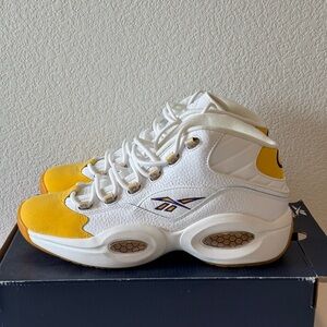 Reebok Question Mid “Yellow Toe” Mens Size 11